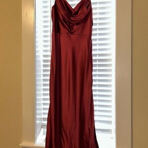 Revelry Nadia Satin Dress Berry #745